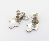 Mexican Sterling Silver Turquoise Coloured Stone Inlaid Clip on Earrings 5.7g