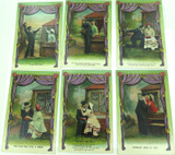 EARLY 1900s SET 6 SERIES SAILOR & GIRLFRIEND UNUSED “NATIONAL" UK ISSUED P/CARDS