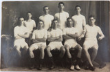 RARE 1918 REAL PHOTO POSTCARD IPSWICH GRAMMAR SCHOOL, ATHLETICS. J A HUNT