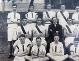 RARE 1922 REAL PHOTO POSTCARD IPSWICH GRAMMAR SCHOOL, ATHLETICS. COACH J A HUNT