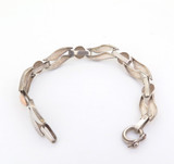 Vintage Handmade 950 Sterling Silver & 18ct Gold Bracelet 13.6g Length 18.5 cm