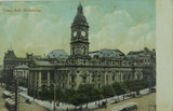 MELBOURNE , TOWN HALL VICTORIA 1909 POSTCARD