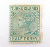 TURKS ISLAND c1870 QV 1/2d MH NICE GRADE STAMP