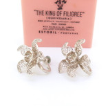 Beautiful Sterling Silver Filigree Flower Earrings Non Pierced King of Filigree