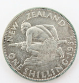 HIGH GRADE 1934 NEW ZEALAND ONE SHILLING. 8 PEARLS AND FULL DIAMONDS. NICE!!