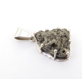 Metallic Pyrite Fools Gold Crystal Sterling Silver Pendant Made in Mexico 14.4g