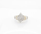 1.00ct Diamond 10k White & Yellow Gold Cluster Dress Ring Size O Val $4270