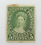 NEW BRUNSWICK 1860 QV 5c MH STAMP.