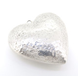 Handmade Sterling Silver Statement Heart Hammer Effect Ornament Pendant 68.2g