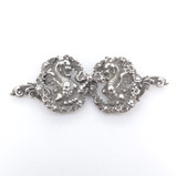 Antique Sterling Silver Nurses Belt Buckle Ornate Winged Dragons & Bow 19.3g