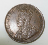 1917 CANADA ONE CENT. SUPERB HIGH GRADE 8 PEARLS & FULL CENTRE CROWN.