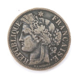 1871 FRENCH FRANCE SILVER 2 FRANCS.