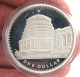 1978 NEW ZEALAND $1 .925 SILVER PROOF in PERSPEX CAPSULE.