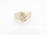 0.65 cttw Diamond Channel Set 14k Yellow Gold Ladies Dress Ring Size L Val $4570