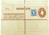 2 x c1940 UNUSED AUSTRALIAN REGISTERED LETTER COVERS, HAND AMENDED, 3 1/2d