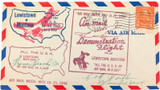 1938 LEWISTOWN, MONTANA DEMONSTRATION / FIRST AIR MAIL FLIGHT 4 CACHETS COVER.