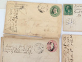 1860s 1870s 5 x USA COVERS 2 VIA STEAMER. 3 PRE-PAID, ALL TO SAME PERSON.