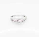 0.67ct H Si Diamond Set 14k White Gold Ladies Solitaire Ring Size L Val $3070