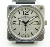 Bell & Ross Steel Chronograph Watch 46MM BR01-94-S Box & Docs
