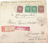 1925 BERLIN, GERMANY REGISTERED MAIL COVER. GERMANY TO CHICAGO, USA.