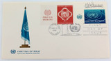1966 UNITED NATIONS FDC signed by DESIGNER $1 STAMP with SUPERB OFFICIAL CACHET.