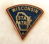 OBSOLETE USA WISCONSIN STATE TROOPER ENAMELLED METAL PIN / BADGE. #6