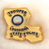OBSOLETE USA LOUISIANA TROOPER STATE POLICE ENAMELLED METAL BADGE #10