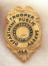 OBSOLETE USA ALABAMA TROOPER DEPT. PUBLIC SAFETY ENAMELLED METAL PIN / BADGE #19