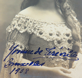 RARE 1908 AMERICAN SOPRANO YVONNE de TREVILLE HANDSIGNED REAL PHOTO POSTCARD