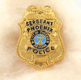 OBSOLETE VINTAGE USA PHOENIX ARIZONA POLICE SERGEANT METAL PIN BADGE #37