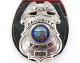 SUPER RARE OBSOLETE 1970s CHIEF SECURITY OFFICER Y.A.C.C. LARGE HEAVY SET BADGE.