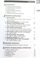 OMEGA 2005 OPERATING INSTRUCTIONS BOOK. VARIOUS MODELS !!