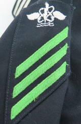 VINTAGE US NAVAL NAVY PATRON 45 DRESS COAT + RIBBONS + RANK.