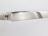 Vintage KIRK Sterling Handle Steel Blade Rose Pattern Knives 24.5cm 262g