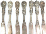 1907 MATCHING SET 12 REED & BARTON “FRANCIS I" STERLING SILVER BUTTER KNIVES.