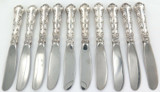 1897 PATTERN GORHAM “THE STRASBOURG” STERLING SILVER SET 10 BUTTER SPREADERS.