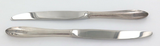 VINTAGE UNKNOWN PATTERN & MAKER USA MATCHING PAIR STERLING SILVER HANDLE KNIVES.