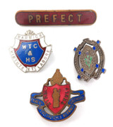 4 VINTAGE QLD SCHOOL BADGES. WARWICK & “GLENNIE” TOOWOOMBA.