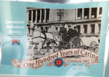 RARE LARGE 1992 QUEENSLAND QLD AMBULANCE LAMINATED POSTER. 100 YEAR ANNIVERSARY