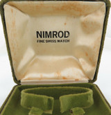 SCARCE VINTAGE SWISS NIMROD CLOTH EXTERIOR MENS WATCH DISPLAY BOX.