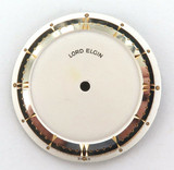 VINTAGE ELGIN NOS UNUSED MENS WATCH DIAL FANCY CHAPTER RING LORD ELGIN 27.1mm #4