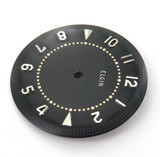 ELGIN NOS UNUSED MENS MID-SIZE WATCH DIAL. BLACK & SILVER. 26.3mm #16