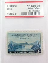 US STAMP #961 1948 3c BLUE PSE GRADED XF-SUP 95 MINT OGnh