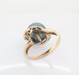 12mm Tahitian Pearl & Diamond 9k yellow Gold Ladies Dress Ring Size O Val $3835