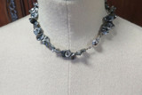 A Quality 11mm-16mm Tahitian Keshi Pearl Necklace 14K Diamond Clasp Val $8735