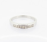 0.45ct Princess Cut Set 14K White Gold Ladies Ring Size N1/2 Val $2095