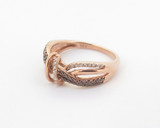 A Wonderfully Fine 10K Rose Gold Diamond Set Ladies Ring Size L Val $2910
