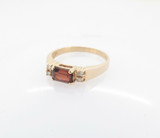 A Lady’s 14K Yellow Gold Garnet & Diamond Set Dress Ring Size L Val $1260