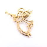 Vintage Gold Tone Angel Blowing Trumpet Brooch & Earring Set + Tree Decoration