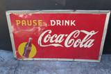 c1940's / 50's AMERICAN COCA COLA LARGE TIN SIGN